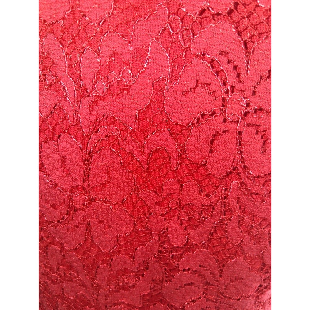 Elle Red Lace Pencil Skirt Size 6 - Picture 9 of 10